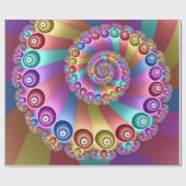 Schöne Regenbogenfarben Abstrakte Fraktal-Kunst Geschenkpapier (Flach)