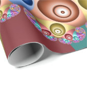 Schöne Regenbogenfarben Abstrakte Fraktal-Kunst Geschenkpapier (Rolleneckpunkt)