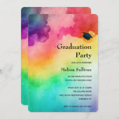 Schöne Regenbogenfarben Abstrakter Abschluss Einladung (Vorne/Hinten)