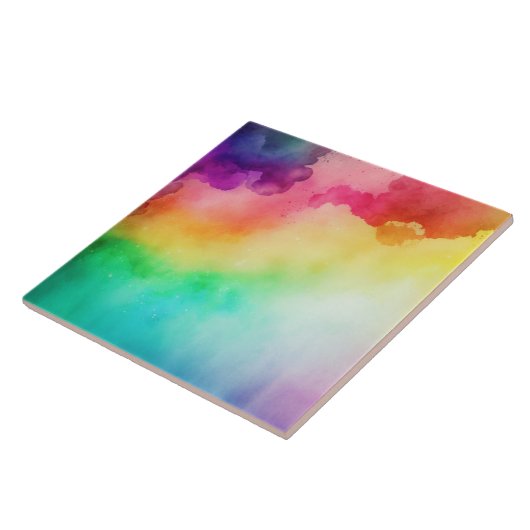 Schöne Regenbogenfarben Abstraktes Design Fliese (Seite)