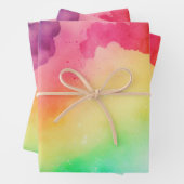 Schöne Regenbogenfarben Abstraktes Design Geschenkpapier Set (Beispiel)