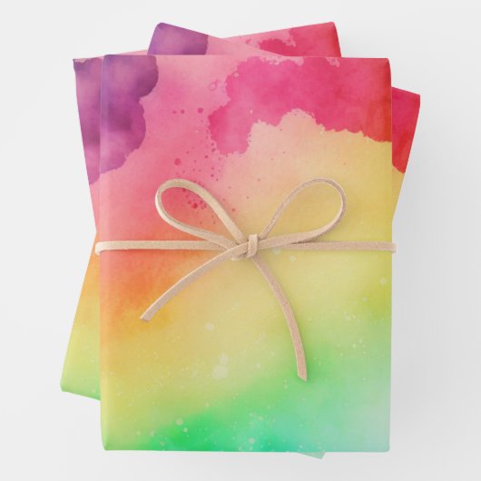 Schöne Regenbogenfarben Abstraktes Design Geschenkpapier Set (Beispiel)