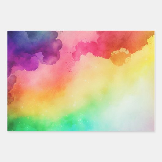 Schöne Regenbogenfarben Abstraktes Design Geschenkpapier Set (Vorderseite)