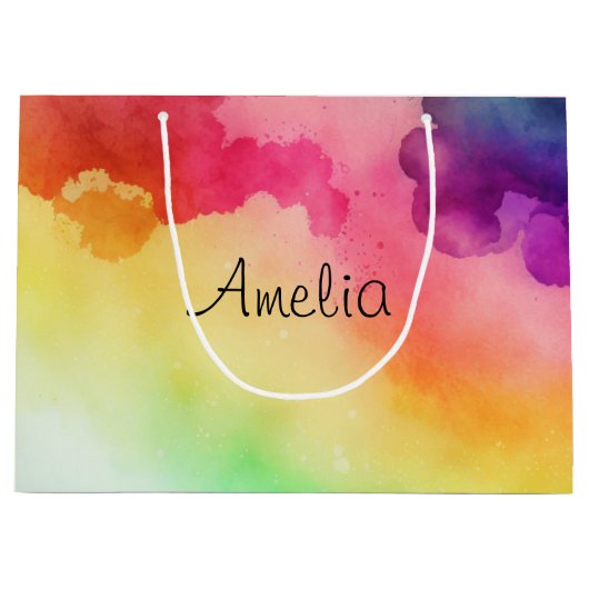 Schöne Regenbogenfarben Abstraktes Design Große Geschenktüte (Vorderseite)