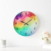 Schöne Regenbogenfarben Abstraktes Design Große Wanduhr (Zuhause)