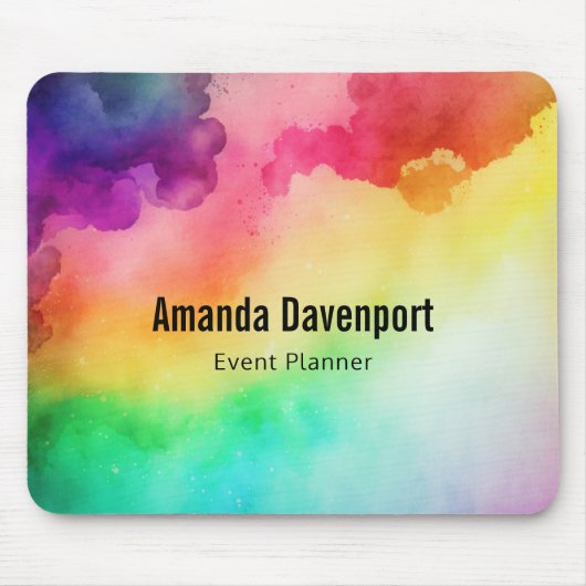 Schöne Regenbogenfarben Abstraktes Design Mousepad (Vorne)