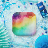 Schöne Regenbogenfarben Abstraktes Design Pappteller (Party)