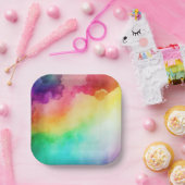Schöne Regenbogenfarben Abstraktes Design Pappteller (Party)