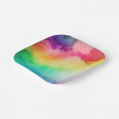 Schöne Regenbogenfarben Abstraktes Design Pappteller (Gewinkelt)