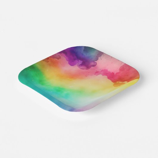 Schöne Regenbogenfarben Abstraktes Design Pappteller (Gewinkelt)