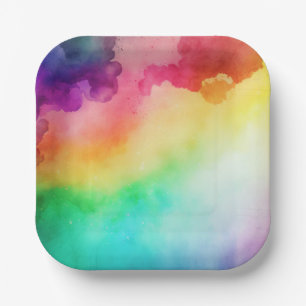 Schöne Regenbogenfarben Abstraktes Design Pappteller