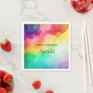 Schöne Regenbogenfarben Abstraktes Design - Party Serviette