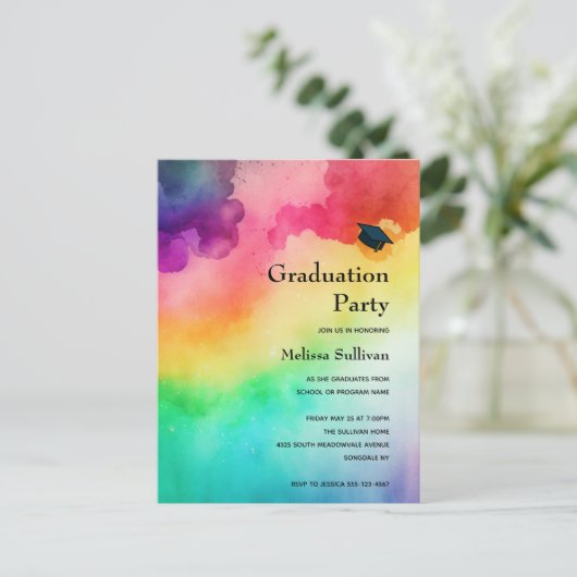 Schöne Regenbogenfarben Abstraktes Design Postkarte (Stehend Vorderseite)