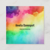 Schöne Regenbogenfarben Abstraktes Design Quadratische Visitenkarte (Vorderseite)