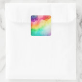 Schöne Regenbogenfarben Abstraktes Design Quadratischer Aufkleber (Tasche)