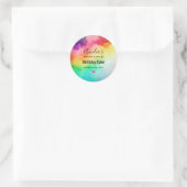 Schöne Regenbogenfarben Abstraktes Design Runder Aufkleber (Tasche)