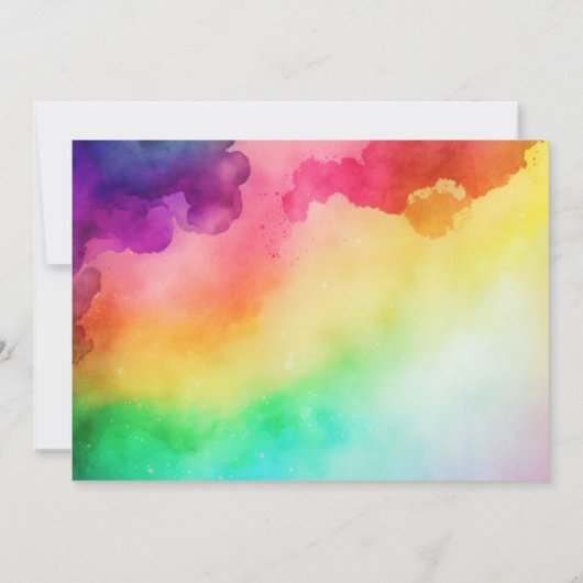 Schöne Regenbogenfarben Abstraktes Design Save The Date (Rückseite)