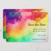 Schöne Regenbogenfarben Abstraktes Design Save The Date (Vorne/Hinten)