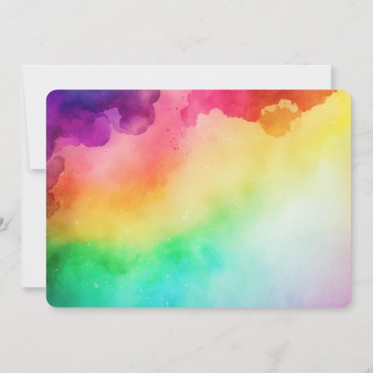 Schöne Regenbogenfarben Abstraktes Design Save The Date (Rückseite)