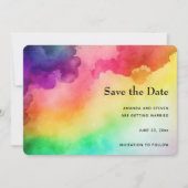 Schöne Regenbogenfarben Abstraktes Design Save The Date (Vorderseite)