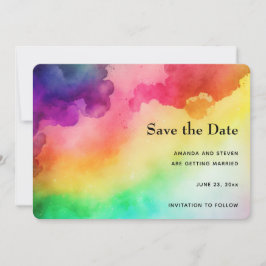 Schöne Regenbogenfarben Abstraktes Design Save The Date