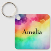 Schöne Regenbogenfarben Abstraktes Design Schlüsselanhänger (Vorderseite)