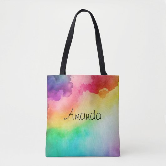 Schöne Regenbogenfarben Abstraktes Design Tasche (Vorderseite)