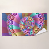 Schöne Regenbogenfarben Abstraktes Fraktal Kunst, Badehandtuch (Badehandtuch)