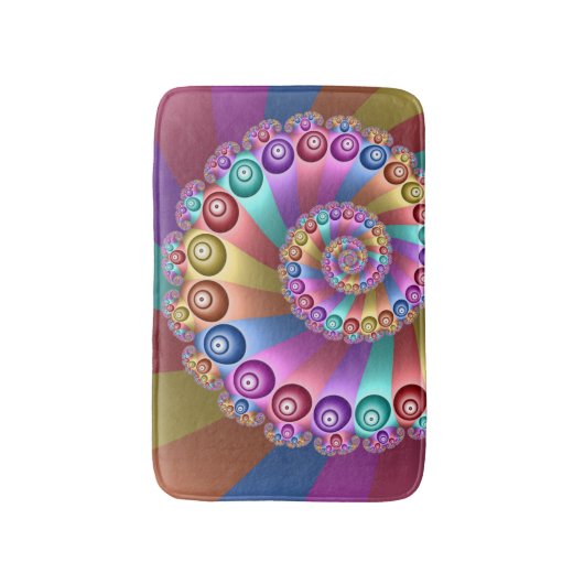 Schöne Regenbogenfarben Abstraktes Fraktal Kunst,  Badematte (Vorderseite Vertikal)