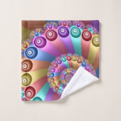 Schöne Regenbogenfarben Abstraktes Fraktal Kunst,  Badhandtuch Set (Waschlappen)