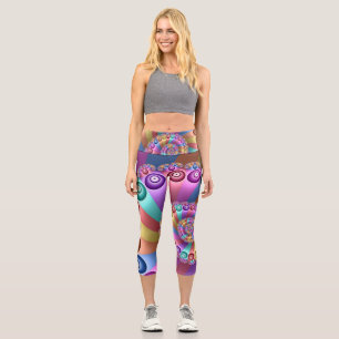 Schöne Regenbogenfarben Abstraktes Fraktal Kunst,  Capri Leggings