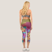 Schöne Regenbogenfarben Abstraktes Fraktal Kunst, Capri Leggings (Rückseite)
