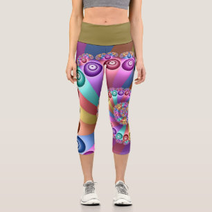 Schöne Regenbogenfarben Abstraktes Fraktal Kunst,  Capri Leggings