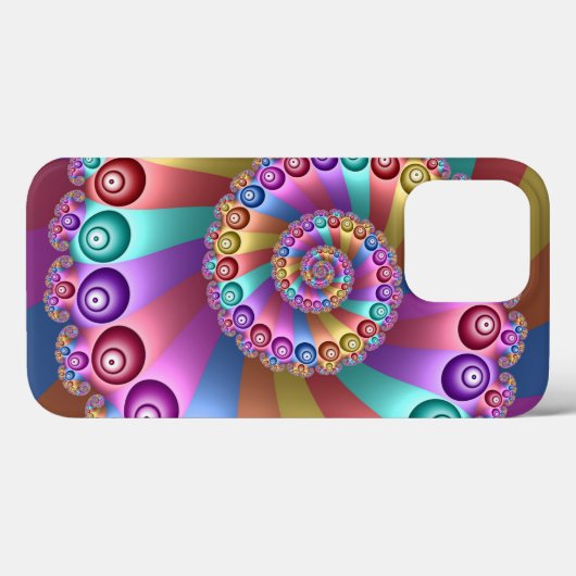 Schöne Regenbogenfarben Abstraktes Fraktal Kunst,  Case-Mate iPhone Hülle (Rückseite (Horizontal))