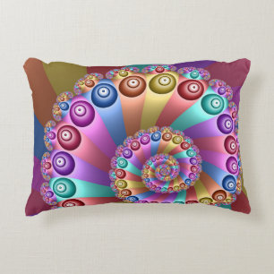 Schöne Regenbogenfarben Abstraktes Fraktal Kunst, Dekokissen