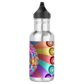 Schöne Regenbogenfarben Abstraktes Fraktal Kunst,  Edelstahlflasche (Rechts)