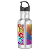 Schöne Regenbogenfarben Abstraktes Fraktal Kunst,  Edelstahlflasche (Rückseite)