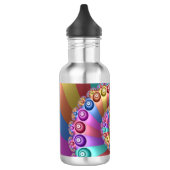 Schöne Regenbogenfarben Abstraktes Fraktal Kunst,  Edelstahlflasche (Links)