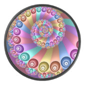Schöne Regenbogenfarben Abstraktes Fraktal Kunst,  Eishockey Puck (Vorderseite)