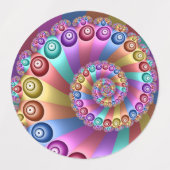 Schöne Regenbogenfarben Abstraktes Fraktal Kunst, Etiketten (Design 2)