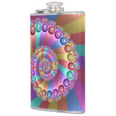 Schöne Regenbogenfarben Abstraktes Fraktal Kunst, Flachmann (Links)