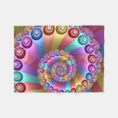 Schöne Regenbogenfarben Abstraktes Fraktal Kunst, Fleecedecke (Vorderseite (Horizontal))