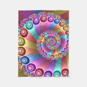 Schöne Regenbogenfarben Abstraktes Fraktal Kunst, Fleecedecke