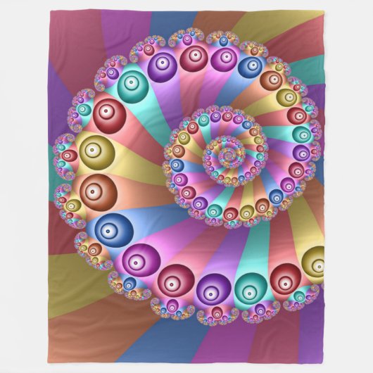 Schöne Regenbogenfarben Abstraktes Fraktal Kunst, Fleecedecke (Vorderseite)