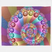 Schöne Regenbogenfarben Abstraktes Fraktal Kunst, Fleecedecke (Vorderseite (Horizontal))