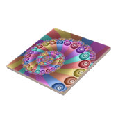 Schöne Regenbogenfarben Abstraktes Fraktal Kunst,  Fliese (Seite)