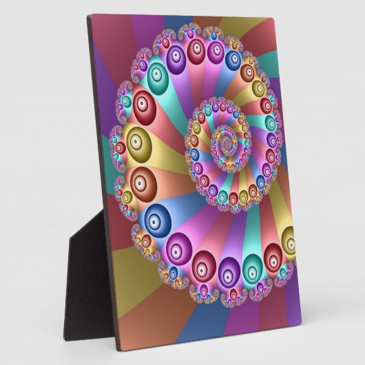 Schöne Regenbogenfarben Abstraktes Fraktal Kunst, Fotoplatte (Seite)