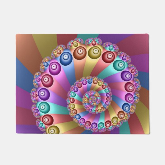 Schöne Regenbogenfarben Abstraktes Fraktal Kunst,  Fußmatte (Vorderseite)