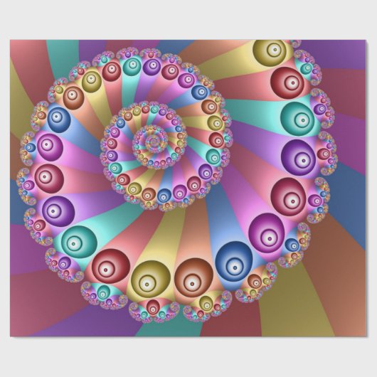 Schöne Regenbogenfarben Abstraktes Fraktal Kunst,  Geschenkpapier (Flach)