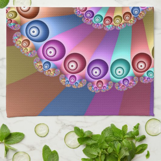 Schöne Regenbogenfarben Abstraktes Fraktal Kunst, Geschirrtuch (Gefaltet)